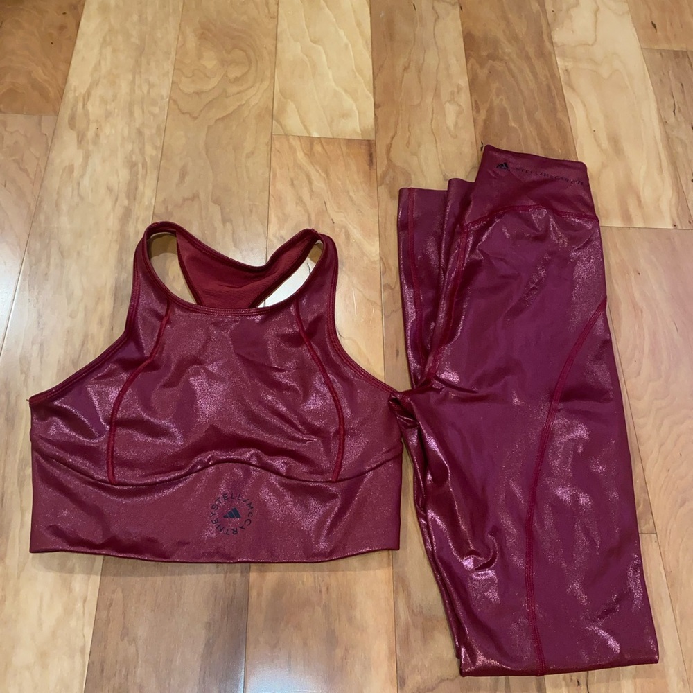 Adidas X Stella McCartney Shiny Red Athletic Set